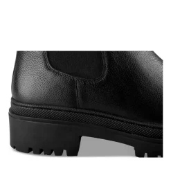 Bottines Chelsea NOIR Femme CUIR Motif Uni Elastique