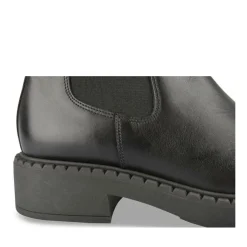 Bottines Chelsea NOIR Femme CUIR Motif Uni Elastique