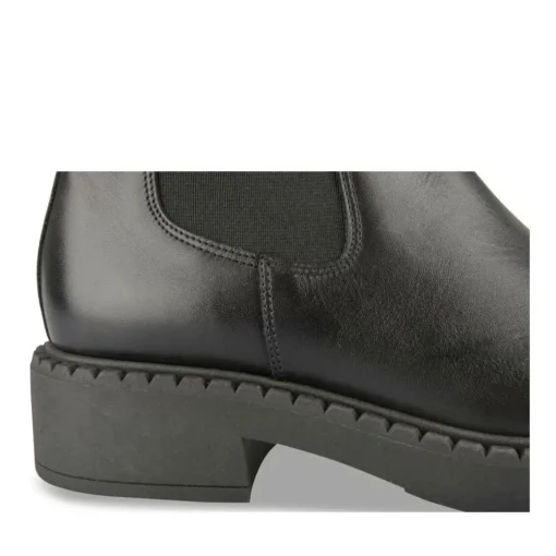 Bottines Chelsea NOIR Femme CUIR Motif Uni Elastique