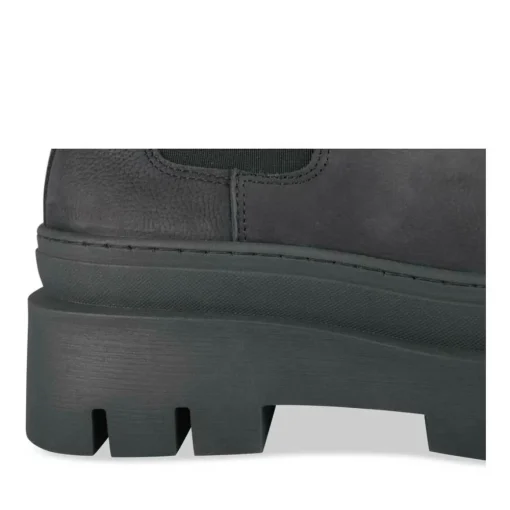 Bottines Chelsea NOIR Femme CUIR Motif Uni Elastique