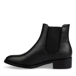 Bottines Chelsea NOIR Femme Motif Animal A Enfiler
