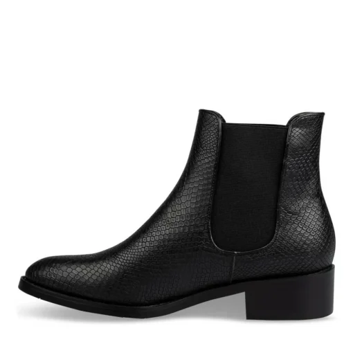 Bottines Chelsea NOIR Femme Motif Animal A Enfiler