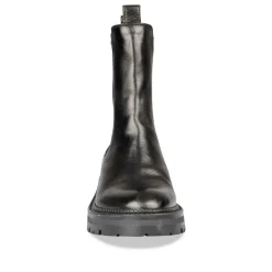 Bottines Chelsea NOIR Femme CUIR Motif Uni A Enfiler