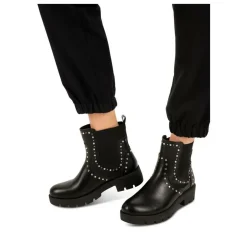 Bottines Chelsea NOIR Femme Motif Clouté A Enfiler