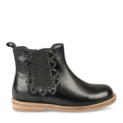 Bottines Chelsea NOIR Fille CUIR Motif Uni Fermeture éclair