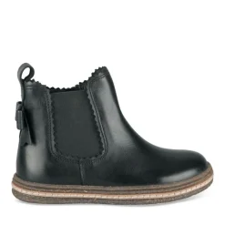 Bottines Chelsea NOIR Fille CUIR Motif Uni Fermeture éclair