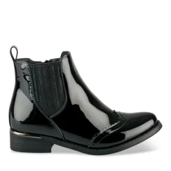 Bottines Chelsea NOIR Fille Motif Vernis Fermeture éclair