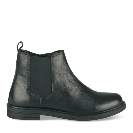 Bottines Chelsea NOIR Fille CUIR Motif Uni Fermeture éclair