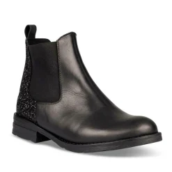 Bottines Chelsea NOIR Fille CUIR Motif Uni Fermeture éclair