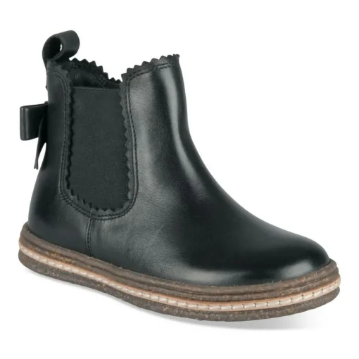 Bottines Chelsea NOIR Fille CUIR Motif Uni Fermeture éclair