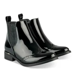 Bottines Chelsea NOIR Fille Motif Vernis Fermeture éclair