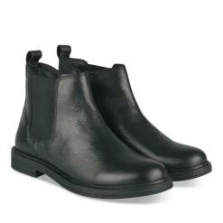 Bottines Chelsea NOIR Fille CUIR Motif Uni Fermeture éclair