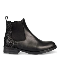 Bottines Chelsea NOIR Fille CUIR Motif Uni Fermeture éclair