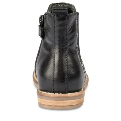 Bottines Chelsea NOIR Fille CUIR Motif Uni Fermeture éclair