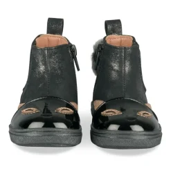 Bottines Chelsea NOIR Fille Motif Vernis Fermeture éclair