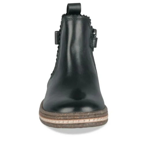 Bottines Chelsea NOIR Fille CUIR Motif Uni Fermeture éclair