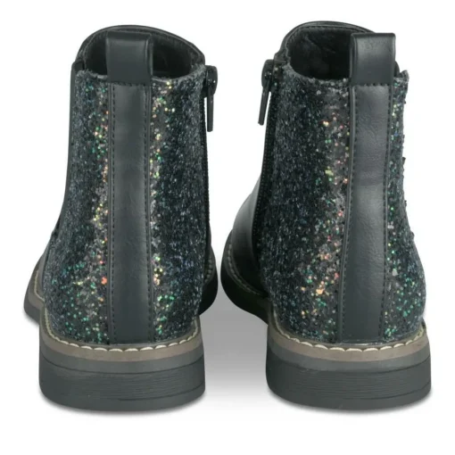 Bottines Chelsea NOIR Fille Motif Paillettes Fermeture éclair