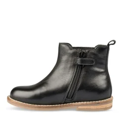 Bottines Chelsea NOIR Fille CUIR Motif Uni Fermeture éclair