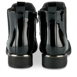 Bottines Chelsea NOIR Fille Motif Vernis Fermeture éclair