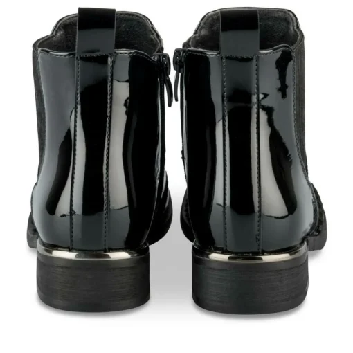 Bottines Chelsea NOIR Fille Motif Vernis Fermeture éclair