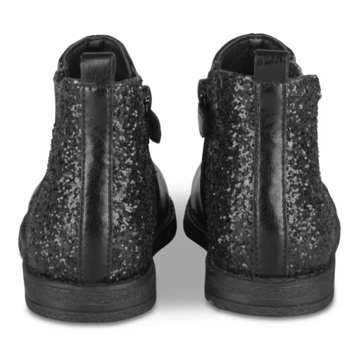 Bottines Chelsea NOIR Fille Motif Paillettes Fermeture éclair