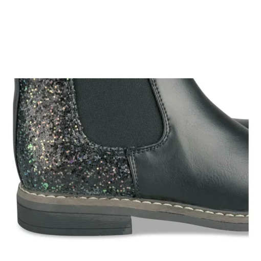 Bottines Chelsea NOIR Fille Motif Paillettes Fermeture éclair