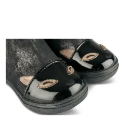 Bottines Chelsea NOIR Fille Motif Vernis Fermeture éclair