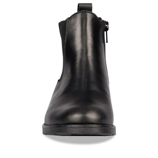 Bottines Chelsea NOIR Fille CUIR Motif Uni Fermeture éclair