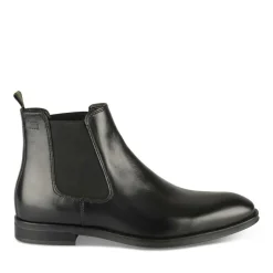 Bottines Chelsea NOIR Homme CUIR Motif Uni A Enfiler