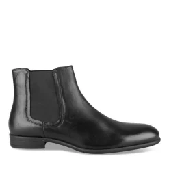Bottines Chelsea NOIR Homme CUIR Motif Uni Elastique