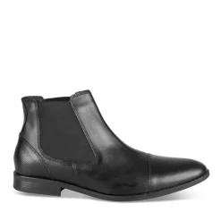 Bottines Chelsea NOIR Homme CUIR Motif Uni A Enfiler