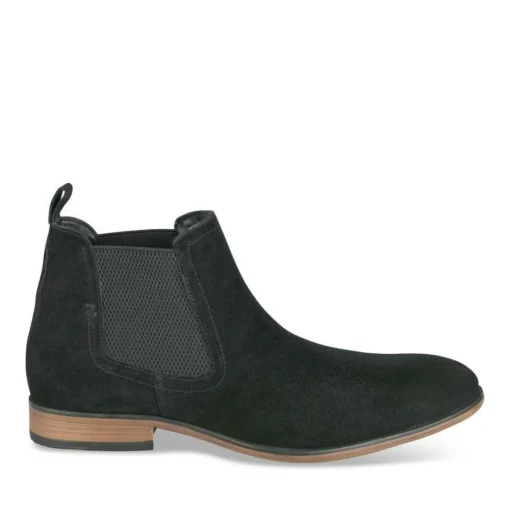 Bottines Chelsea NOIR Homme CUIR Motif Uni A Enfiler