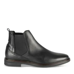 Bottines Chelsea NOIR Homme CUIR Motif Uni A Enfiler