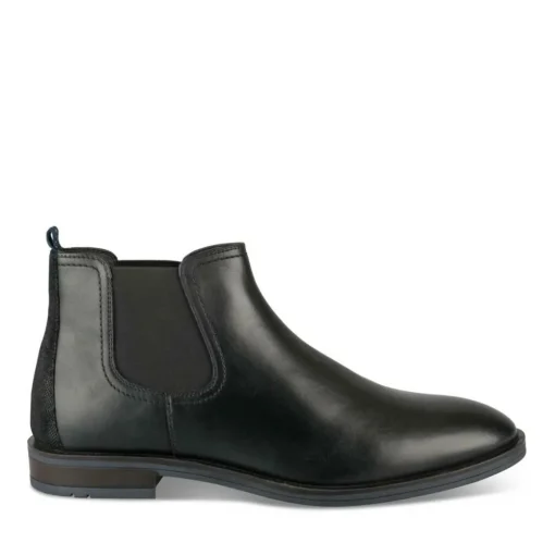 Bottines Chelsea NOIR Homme CUIR Motif Uni Elastique