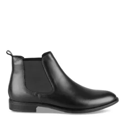 Bottines Chelsea NOIR Homme CUIR Motif Uni A Enfiler