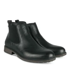 Bottines Chelsea NOIR Homme Motif Uni A Enfiler
