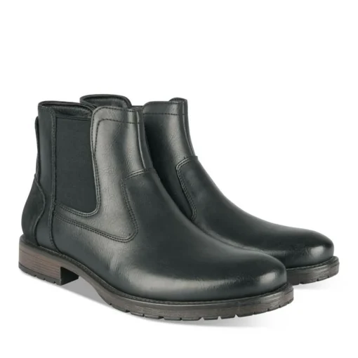 Bottines Chelsea NOIR Homme Motif Uni A Enfiler