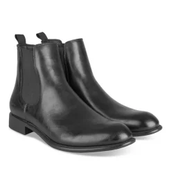 Bottines Chelsea NOIR Homme Motif Uni A Enfiler