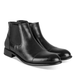 Bottines Chelsea NOIR Homme Motif Uni A Enfiler