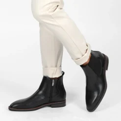 Bottines Chelsea NOIR Homme Motif Uni A Enfiler