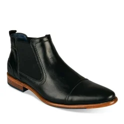 Bottines Chelsea NOIR Homme Motif Uni Elastique