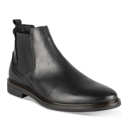 Bottines Chelsea NOIR Homme CUIR Motif Uni A Enfiler