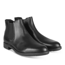 Bottines Chelsea NOIR Homme CUIR Motif Uni A Enfiler
