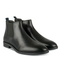 Bottines Chelsea NOIR Homme CUIR Motif Uni Elastique
