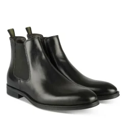 Bottines Chelsea NOIR Homme CUIR Motif Uni A Enfiler