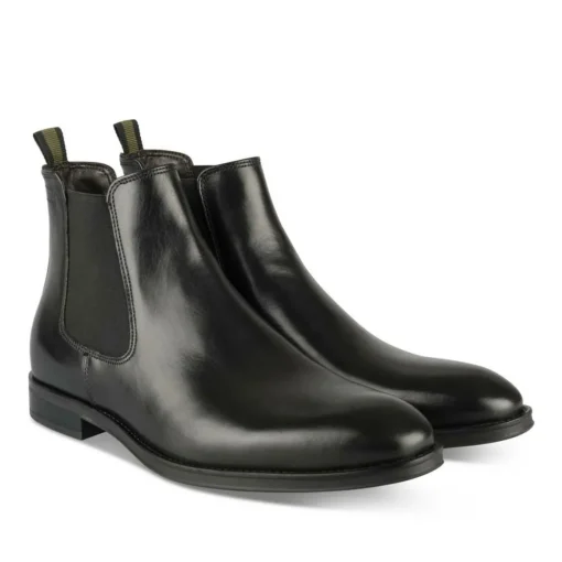 Bottines Chelsea NOIR Homme CUIR Motif Uni A Enfiler