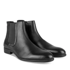 Bottines Chelsea NOIR Homme CUIR Motif Uni Elastique