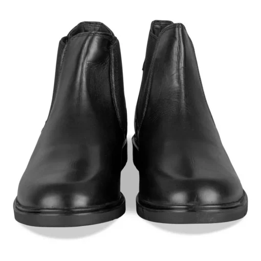 Bottines Chelsea NOIR Homme CUIR Motif Uni A Enfiler