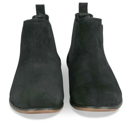Bottines Chelsea NOIR Homme CUIR Motif Uni A Enfiler