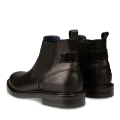 Bottines Chelsea NOIR Homme CUIR Motif Uni A Enfiler